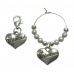 Set of  2  Bridesmaid Clip on Charm and Wine Glass Charm
